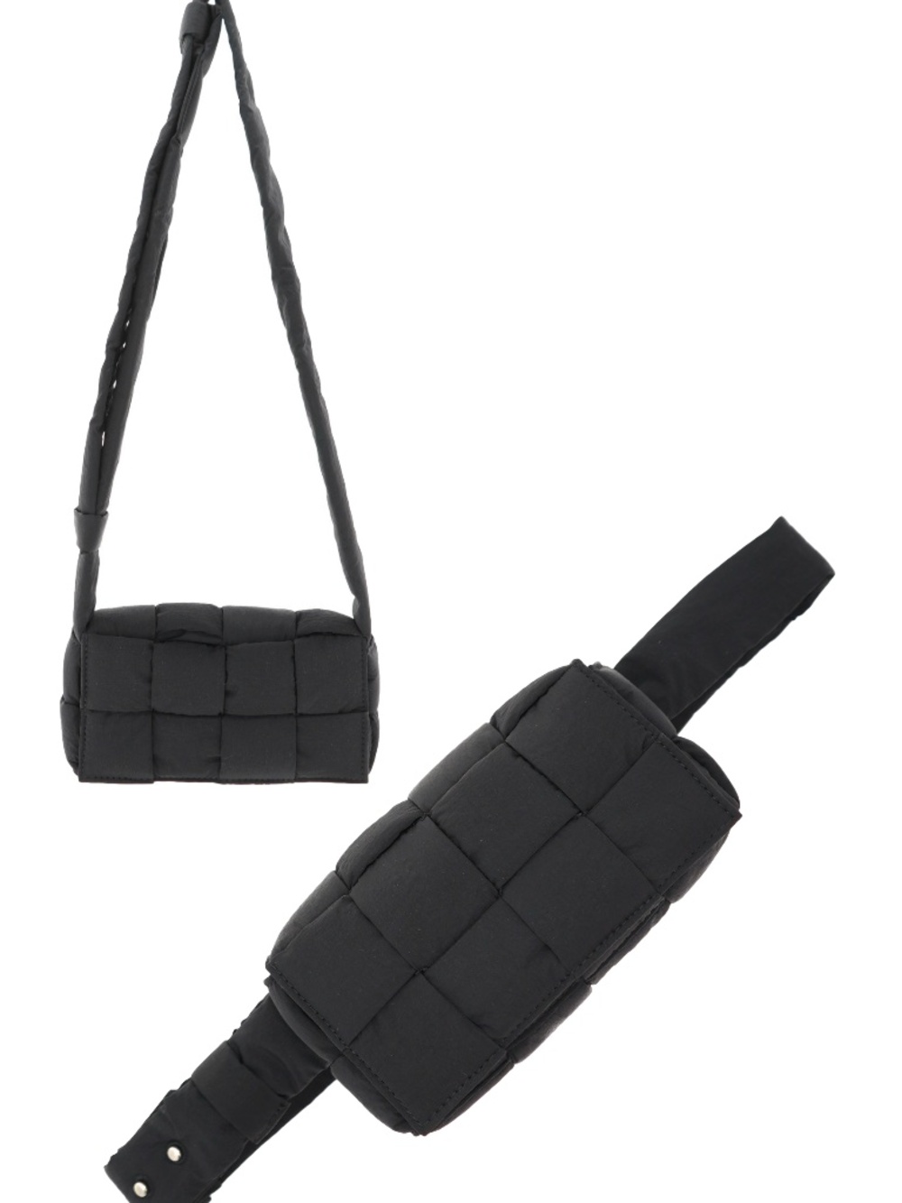 Bottega Veneta Small Casette Convertible Crossbody Belt Bag Black Nylon New